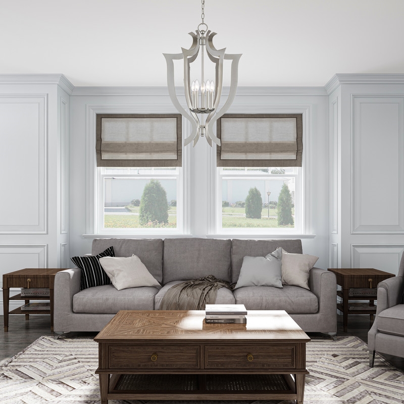 Beaumont Lane Contemporary 5 Light Chandelier in Polished Chrome