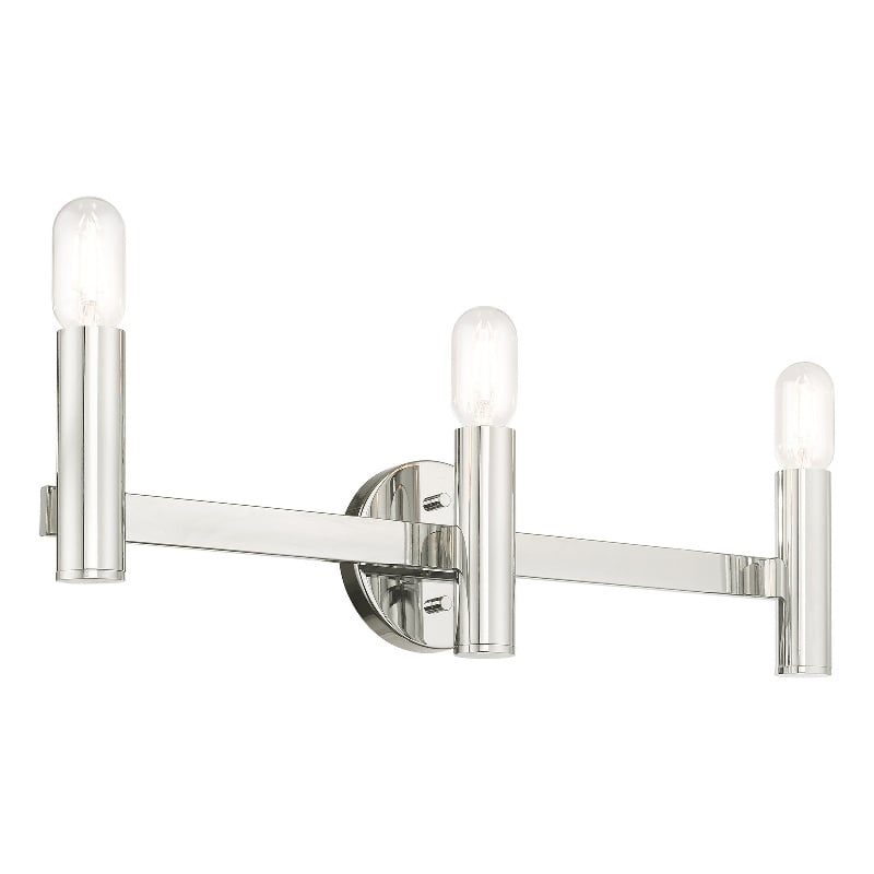Beaumont Lane Mid-Century 3-Light Metal Bath Vanity Sconce in Polished Chrome