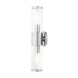 Beaumont Lane 2-Light Metal & Glass ADA Vanity Sconce in Brushed Nickel