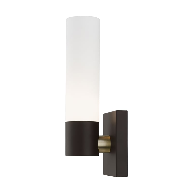 Beaumont Lane Contemporary 1-Light Twist Lock Metal Single Sconce in Bronze