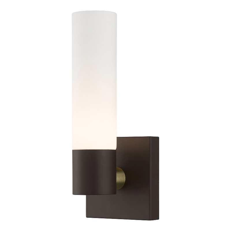 Beaumont Lane Contemporary 1-Light Twist Lock Metal Single Sconce in Bronze