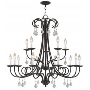 Beaumont Lane Contemporary 15 Light Foyer Chandelier in English Bronze