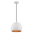 Beaumont Lane Modern 1-Light Metal Single Pendant with Shade in White