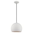 Beaumont Lane Modern 1-Light Metal Single Pendant with Shade in White