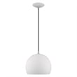 Beaumont Lane Modern 1-Light Metal Single Pendant with Shade in White