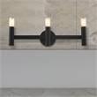 Beaumont Lane Mid-Century 3-Light Metal Bath Vanity Sconce in Black
