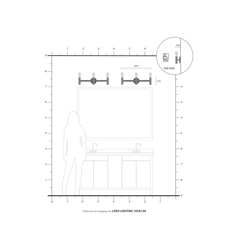 Beaumont Lane Mid-Century 3-Light Metal Bath Vanity Sconce in Black
