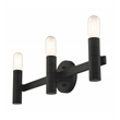 Beaumont Lane Mid-Century 3-Light Metal Bath Vanity Sconce in Black