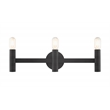 Beaumont Lane Mid-Century 3-Light Metal Bath Vanity Sconce in Black