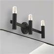Beaumont Lane Mid-Century 3-Light Metal Bath Vanity Sconce in Black