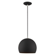 Beaumont Lane Modern 1-Light Metal Single Pendant with Shade in Black