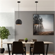 Beaumont Lane Modern 1-Light Metal Single Pendant with Shade in Black