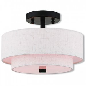 Beaumont Lane Contemporary 2 Light Semi Flush Mount in English Bronze