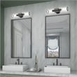 Beaumont Lane 2-Light Metal & Glass ADA Vanity Sconce in Black Chrome