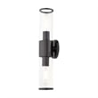 Beaumont Lane 2-Light Metal & Glass ADA Vanity Sconce in Black Chrome
