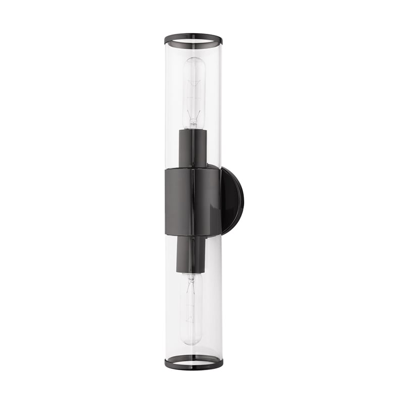 Beaumont Lane 2-Light Metal & Glass ADA Vanity Sconce in Black Chrome