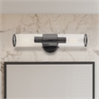 Beaumont Lane 2-Light Metal & Glass ADA Vanity Sconce in Black Chrome