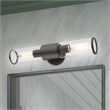 Beaumont Lane 2-Light Metal & Glass ADA Vanity Sconce in Black Chrome