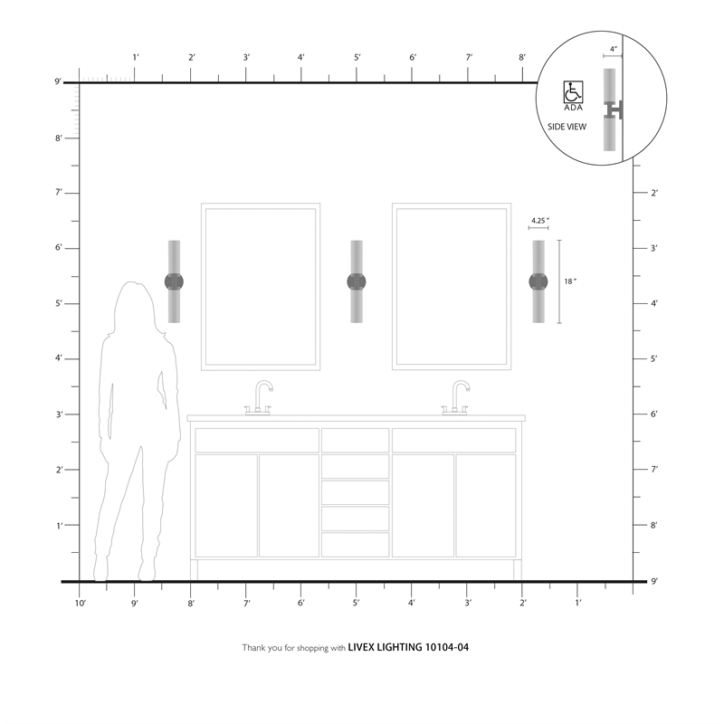 Beaumont Lane Contemporary 2-Light Glass & Metal ADA Vanity Sconce in Black
