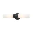Beaumont Lane Contemporary 2-Light Glass & Metal ADA Vanity Sconce in Black