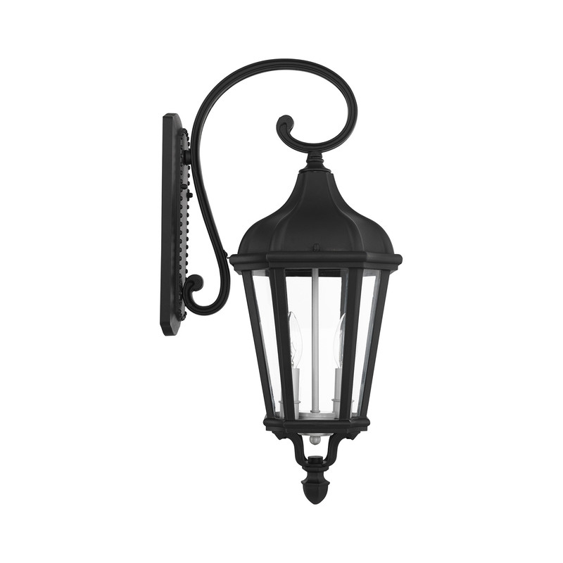 Beaumont Lane Contemporary 2 Light Outdoor Wall Lantern in Textured Black