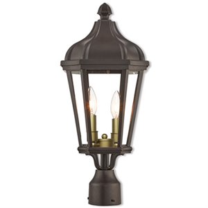 Beaumont Lane Contemporary 2 Light Outdoor Post Lantern in Bronze