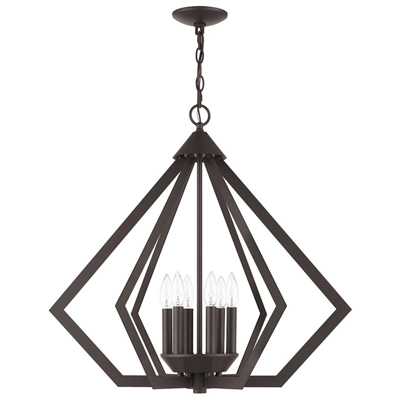 Beaumont Lane Contemporary Steel 6 Light Chandelier in Bronze