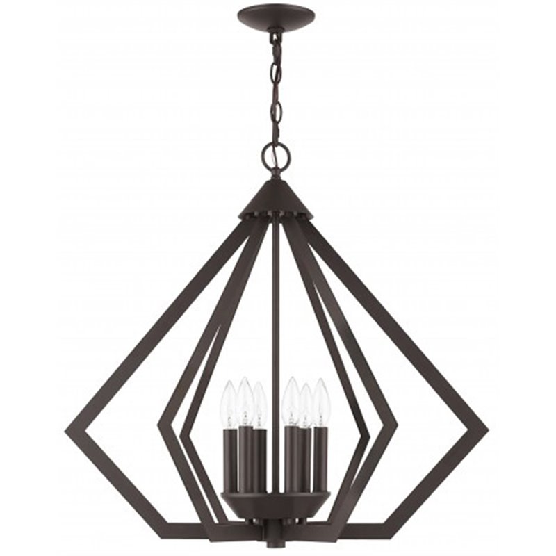 Beaumont Lane Contemporary Steel 6 Light Chandelier in Bronze