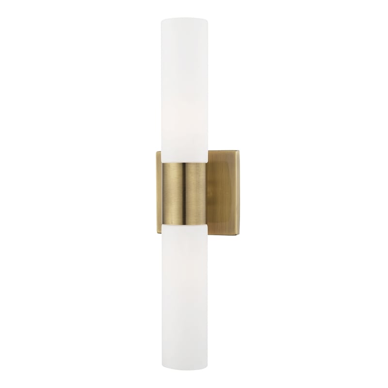 Beaumont Lane 2-Light Twist Lock Metal Vanity Lighting in Antique Brass