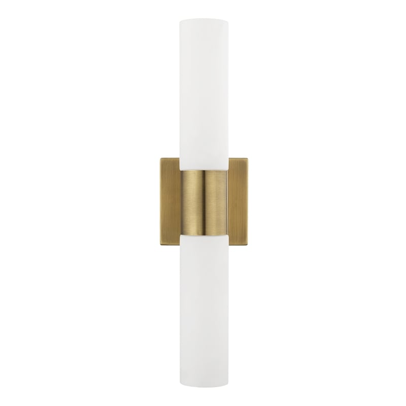 Beaumont Lane 2-Light Twist Lock Metal Vanity Lighting in Antique Brass