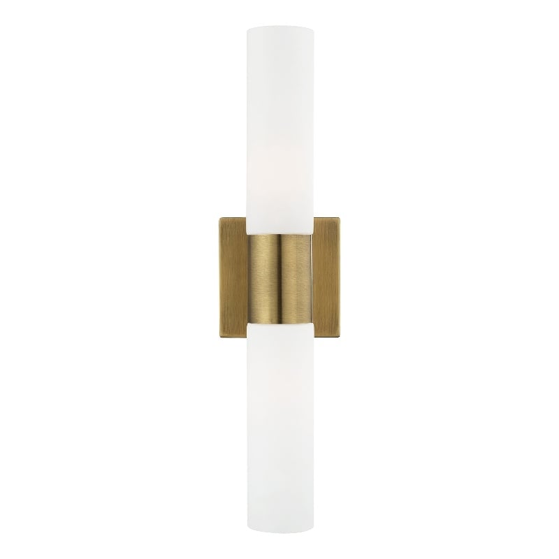 Beaumont Lane 2-Light Twist Lock Metal Vanity Lighting in Antique Brass