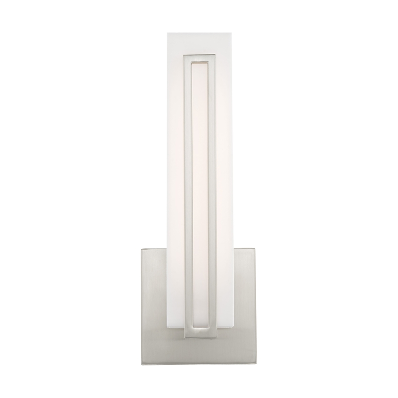 Beaumont Lane Contemporary Metal ADA Wall Sconce in Brushed Nickel