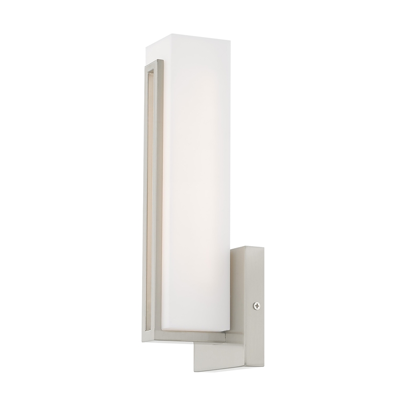 Beaumont Lane Contemporary Metal ADA Wall Sconce in Brushed Nickel