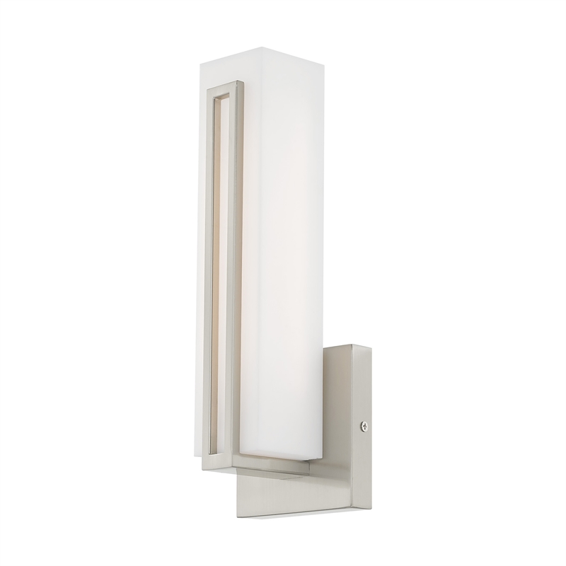 Beaumont Lane Contemporary Metal ADA Wall Sconce in Brushed Nickel