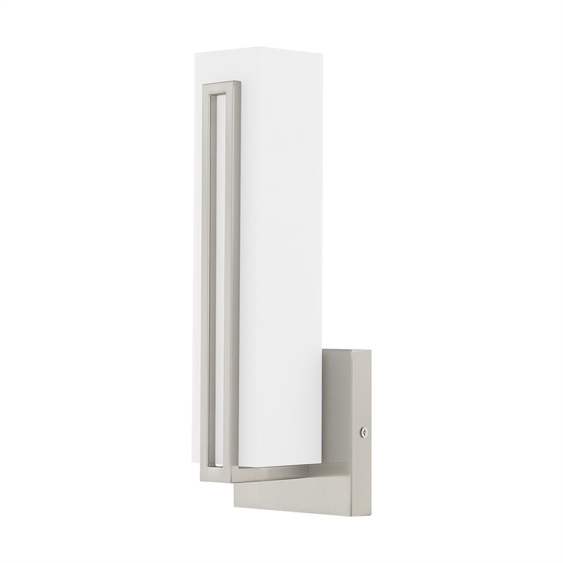 Beaumont Lane Contemporary Metal ADA Wall Sconce in Brushed Nickel