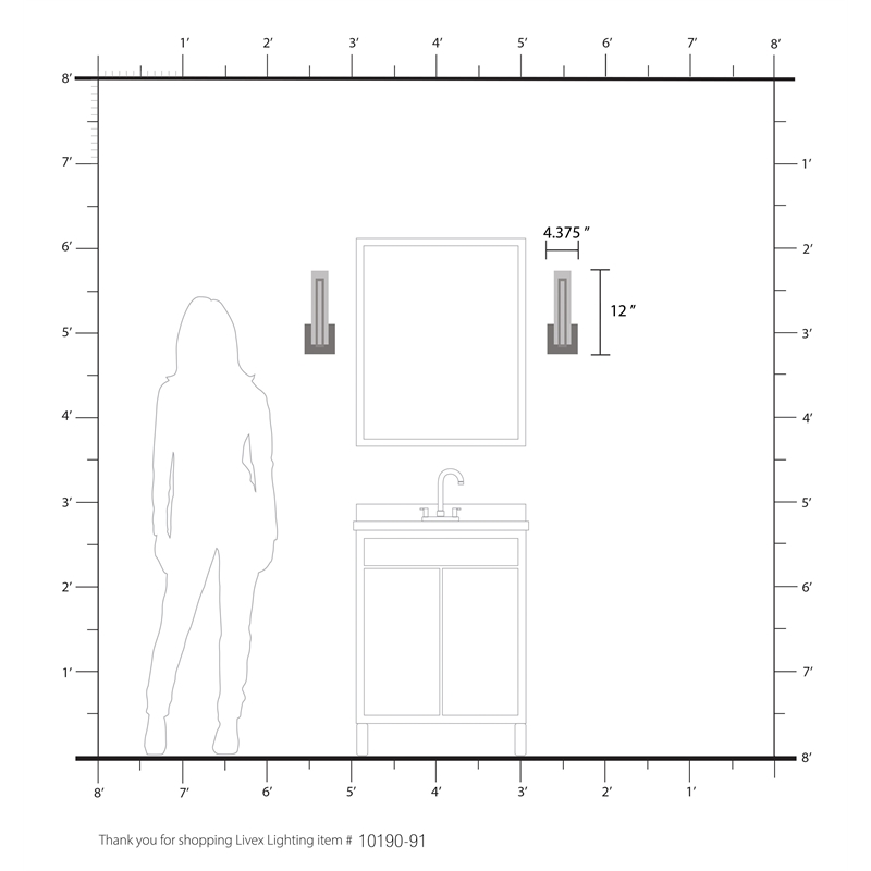 Beaumont Lane Contemporary Metal ADA Wall Sconce in Brushed Nickel