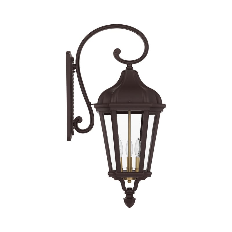 Beaumont Lane Contemporary 3 Light Outdoor Wall Lantern in Bronze