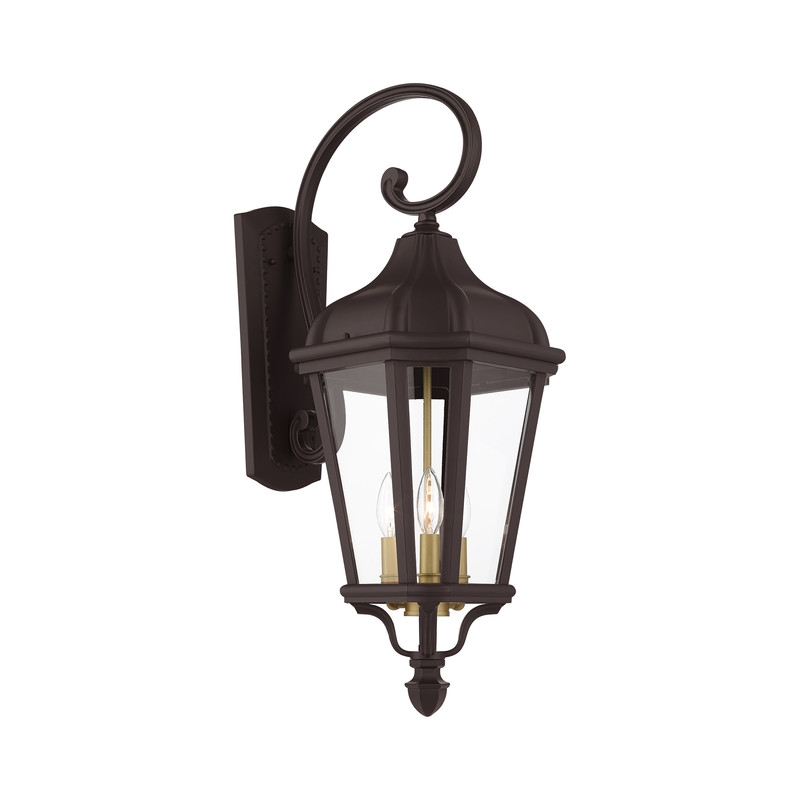Beaumont Lane Contemporary 3 Light Outdoor Wall Lantern in Bronze