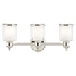 Beaumont Lane Transitional 3-Light Metal & Glass Bath Light in Polished Nickel