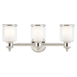 Beaumont Lane Transitional 3-Light Metal & Glass Bath Light in Polished Nickel