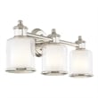 Beaumont Lane Transitional 3-Light Metal & Glass Bath Light in Polished Nickel