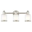 Beaumont Lane Transitional 3-Light Metal & Glass Bath Light in Polished Nickel