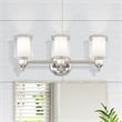 Beaumont Lane Transitional 3-Light Metal & Glass Bath Light in Polished Nickel