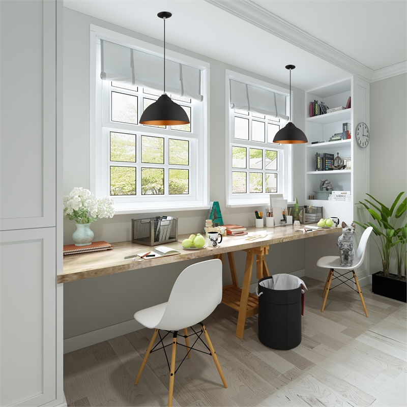 Beaumont Lane Transitional 1-Light Metal Single Pendant in Black