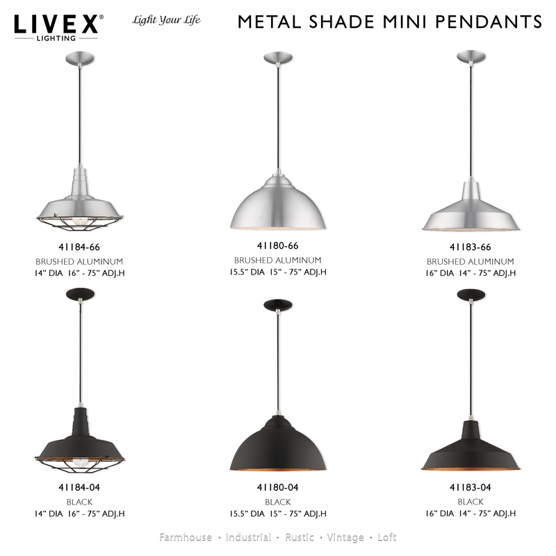 Beaumont Lane Transitional 1-Light Metal Single Pendant in Black