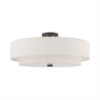 Beaumont Lane Mid-Century 5-Light Metal/Fabric Ceiling Mount in English Bronze