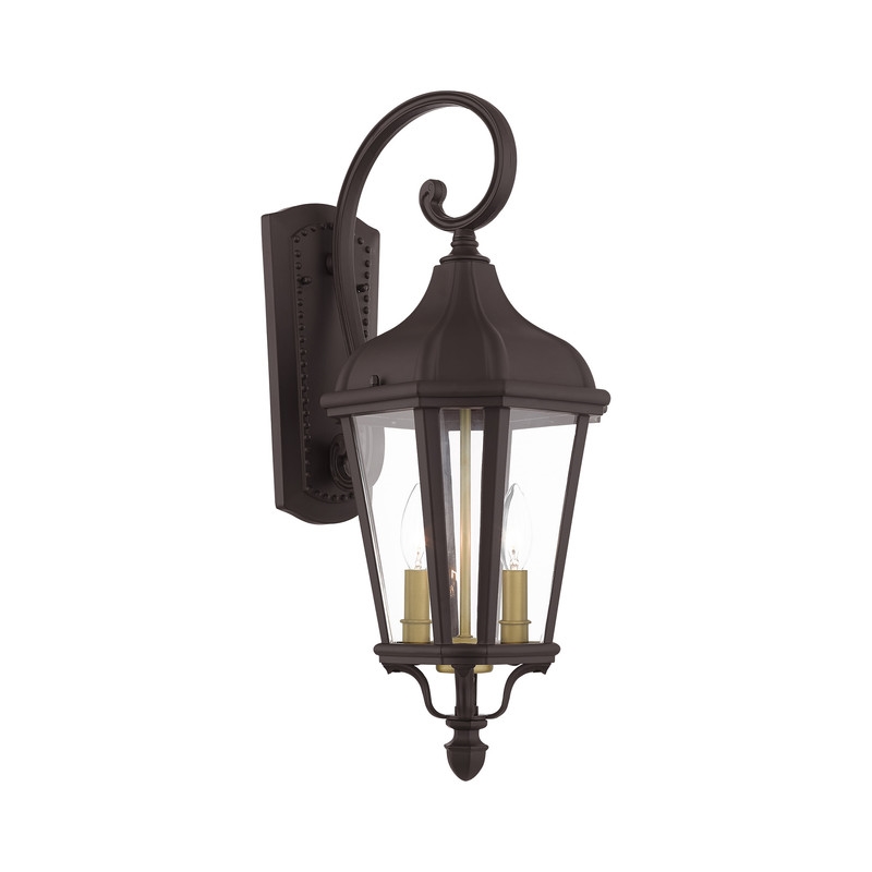 Beaumont Lane Contemporary 2 Light Outdoor Wall Lantern in Bronze