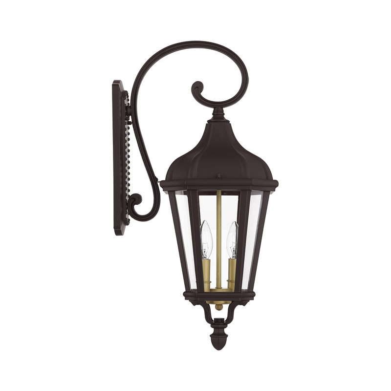 Beaumont Lane Contemporary 2 Light Outdoor Wall Lantern in Bronze