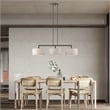 Beaumont Lane 3-Light Metal & Fabric Linear Chandelier in English Bronze
