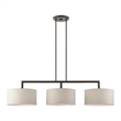 Beaumont Lane 3-Light Metal & Fabric Linear Chandelier in English Bronze